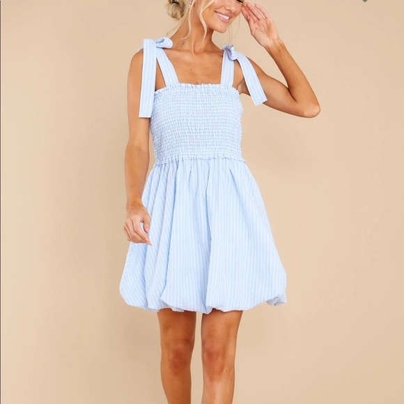 Sincerely Sweet Blue Striped Dress - Picture 2 of 6